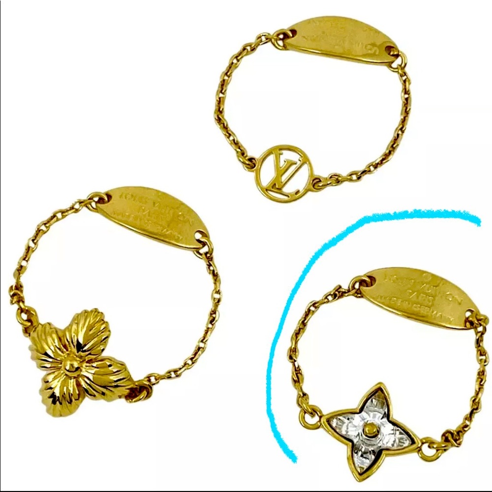 1 OF 3 BLOOMING STRASS RINGS SET